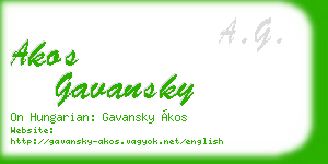 akos gavansky business card